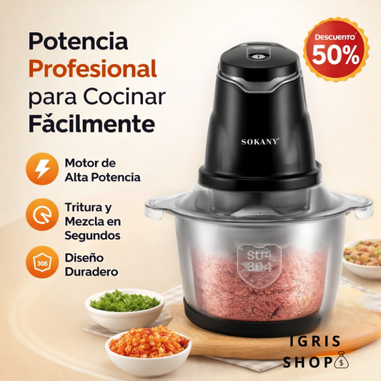 🥩 Procesador de alimentos eléctrico Sokany: potencia profesional en tu cocina ⚡ ¡Descuento!